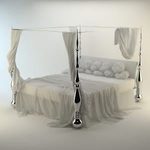 Free Canopy bed 3d Model