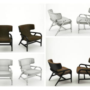 Free arm chair 3d model