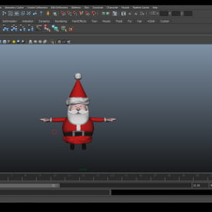 3d simple low poly santa claus model with rig