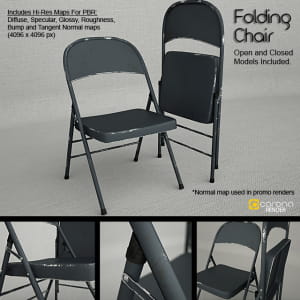 Free 3d Metal Folding Chair With Quality Textures