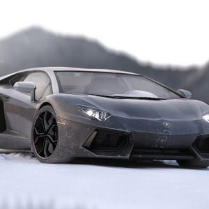 snow and super car