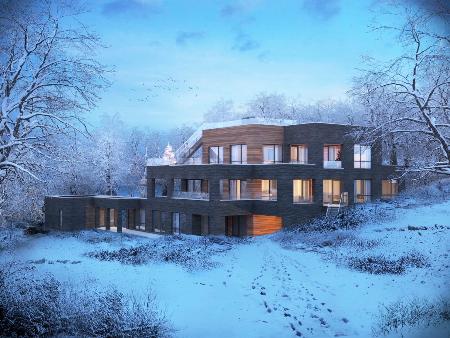 housing-project-in-copenhagen-denmark-christmas-evening-