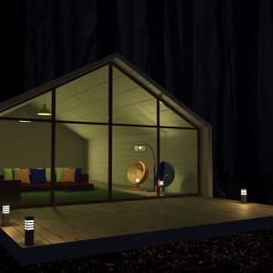 Test Maxwell Render in interiors and exterior at night