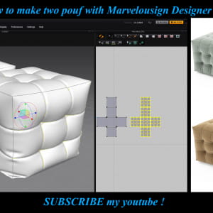 How to make pouf Rectang and Cyline with Marvelousdesigner 4 part 1