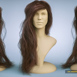 Girl hair render. Type 1