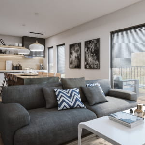 Mixed scandinavian white interior