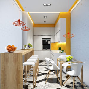 CGI Interior Render for an Amazing Office Kitchen Design by ArchiCGI