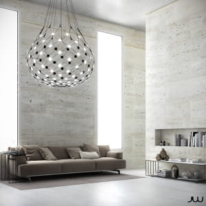 Mesh lamp and Tribeca Sofa