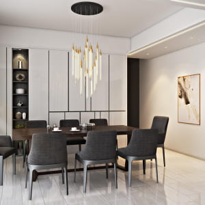 Project Renderings for a Refined Living and Dining Room Design by ArchiCGI