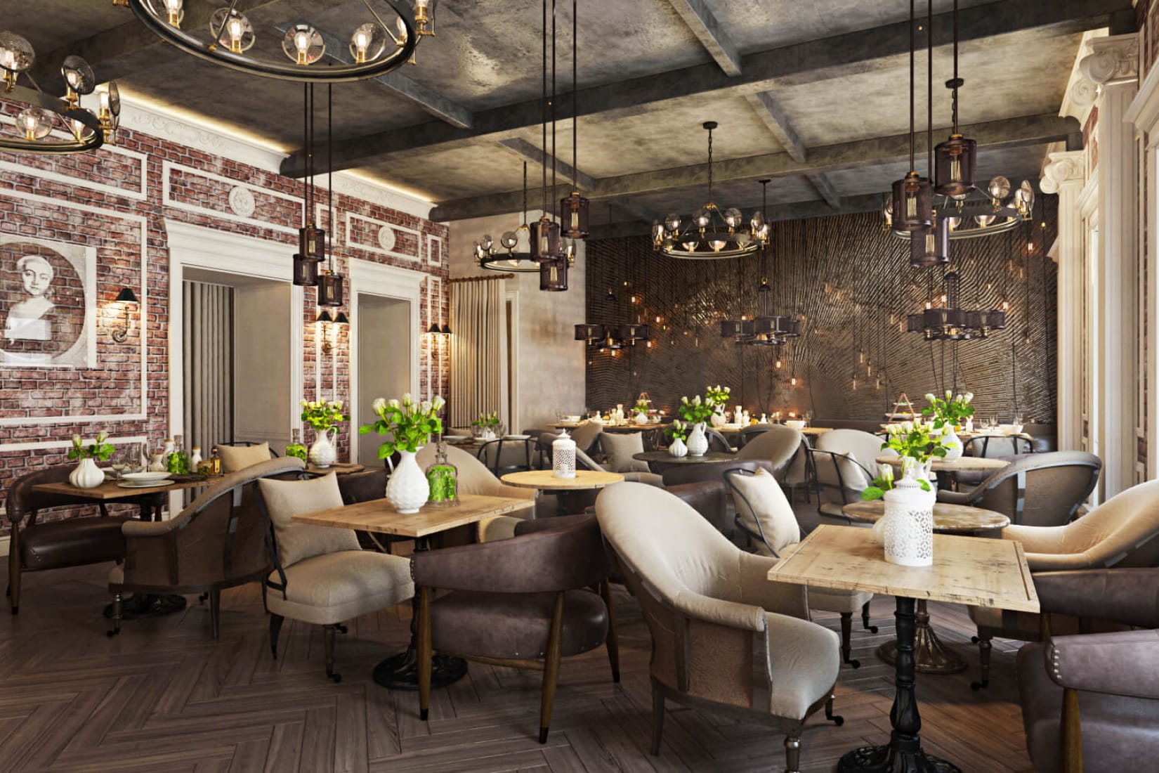 Stunning Restaurant Interior Design 3D Rendering by ArchiCGI Project 