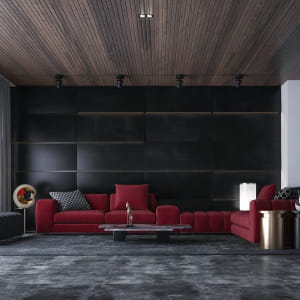 Living room - red &amp; black