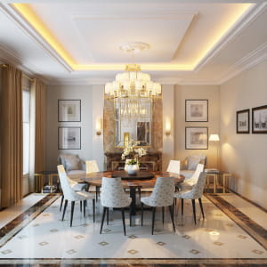 Dining Room Design 3D Rendering by ArchiCGI: Luxurious Atmosphere