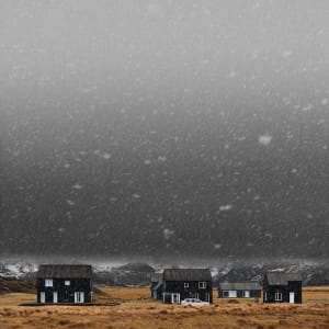 Black Houses in Snow Iceland