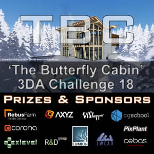 3DAllusions Launches 'The Butterfly Cabin&quot; Rendering Challenge 18