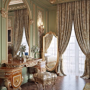 Golden classic bedroom