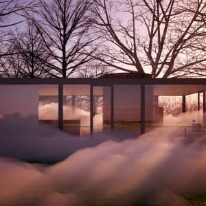 Glass House / Fujiko Nakaya fog sculpture