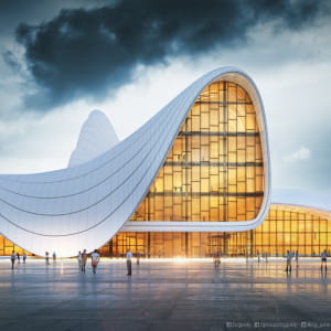 Simulation of zaha hadid architect project (Heydar Aliyev Center)