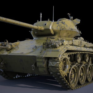 M24 Chaffe tank + Scene 3D Work in progress