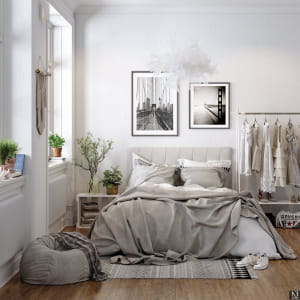 Bedroom - scandinavian interior design.
