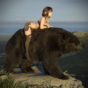 Hair&amp;Fur&amp;Feathers + Lookdev for Bear rider(collaboration with Maria Panfilova)