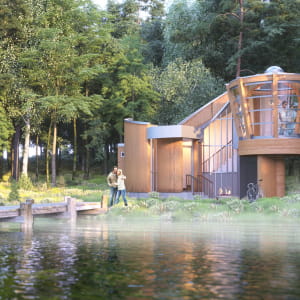 Silent Meditation Forest Cabin Competition rendering