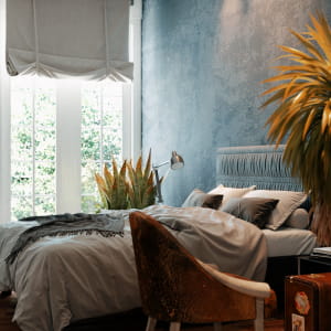Bluewall cozy Bedroom