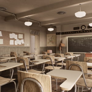 Blender Classroom in Real-time with Unreal Engine.
