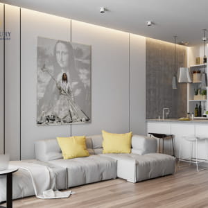 Design interior construction in 70m2 apartment