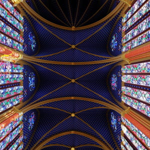 elevation interior la sainte chapellel l , upper chapel-paris