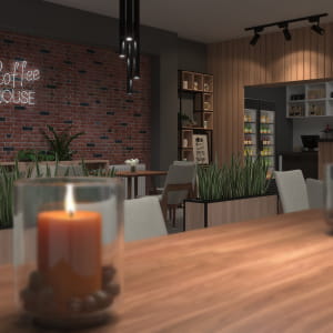 Cafe interior renderings
