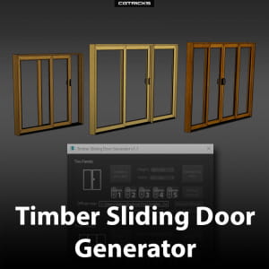 Timber Sliding Door Generator V1.1 | ArchvizTools