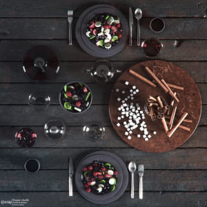 Table setting in black colors
