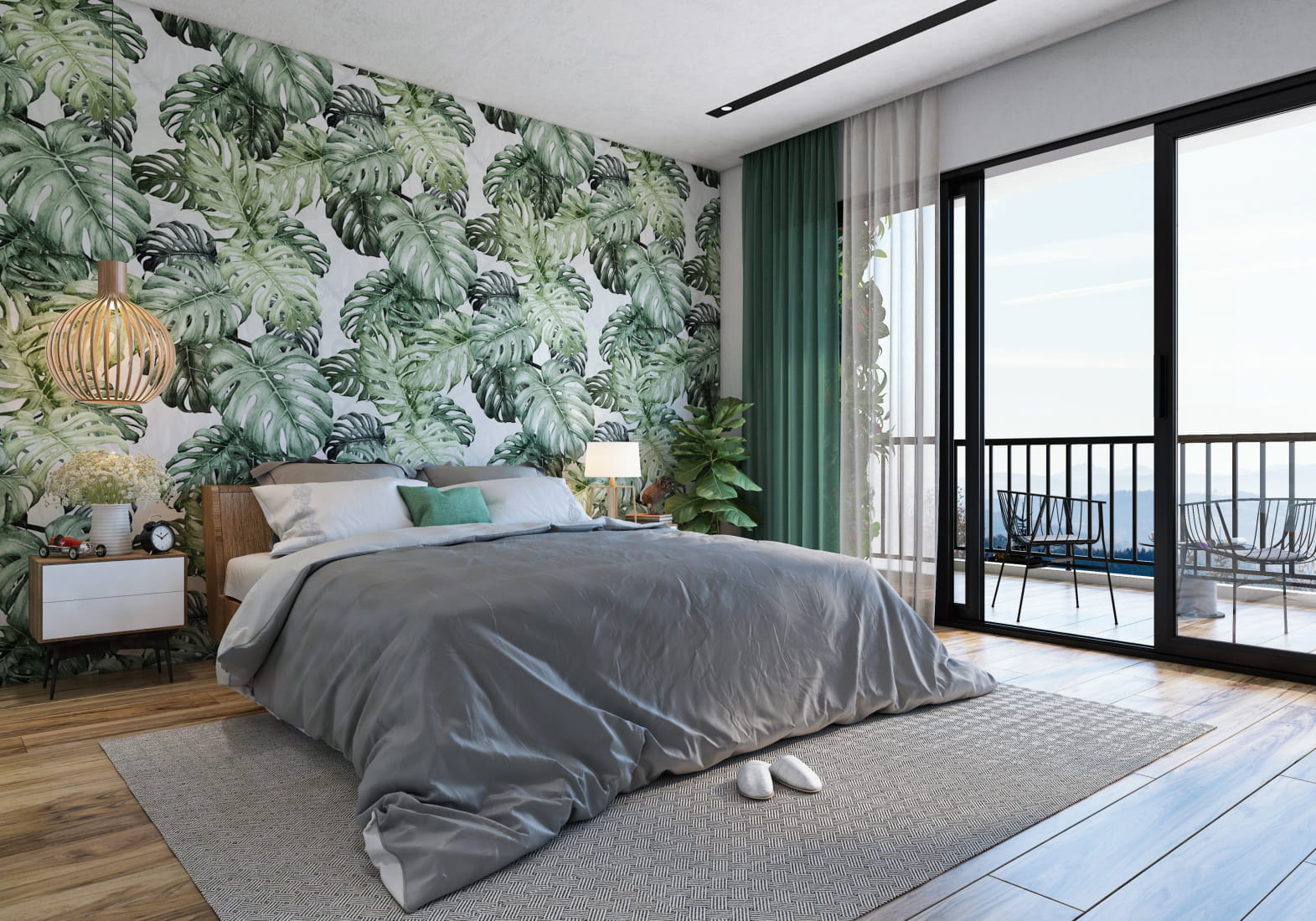 green-interior-bedroom