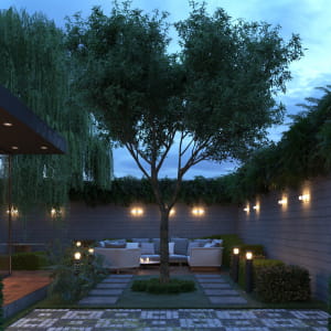 Outdoor space at night