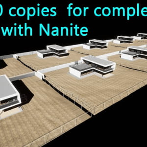 Unreal Engine 5  Using Nanite to make 10 copies of the full house Archviz with Lumen