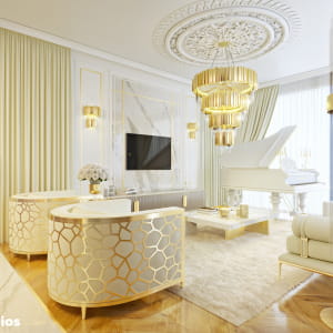 Luxuirious white living room