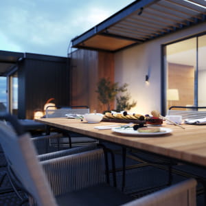 Private house in the vastness of the California desert