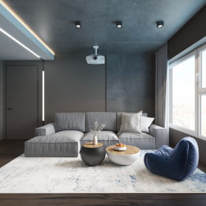 3d visualization Kitchen-livingroom