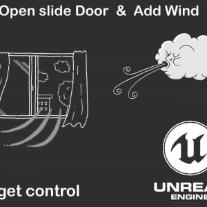 part 11 - 3 Unreal Engine 5 Control Wind and sliding Door using widget