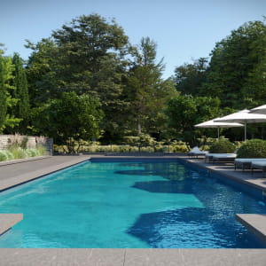 3D Render Luxury Outdoor Swimming Pool