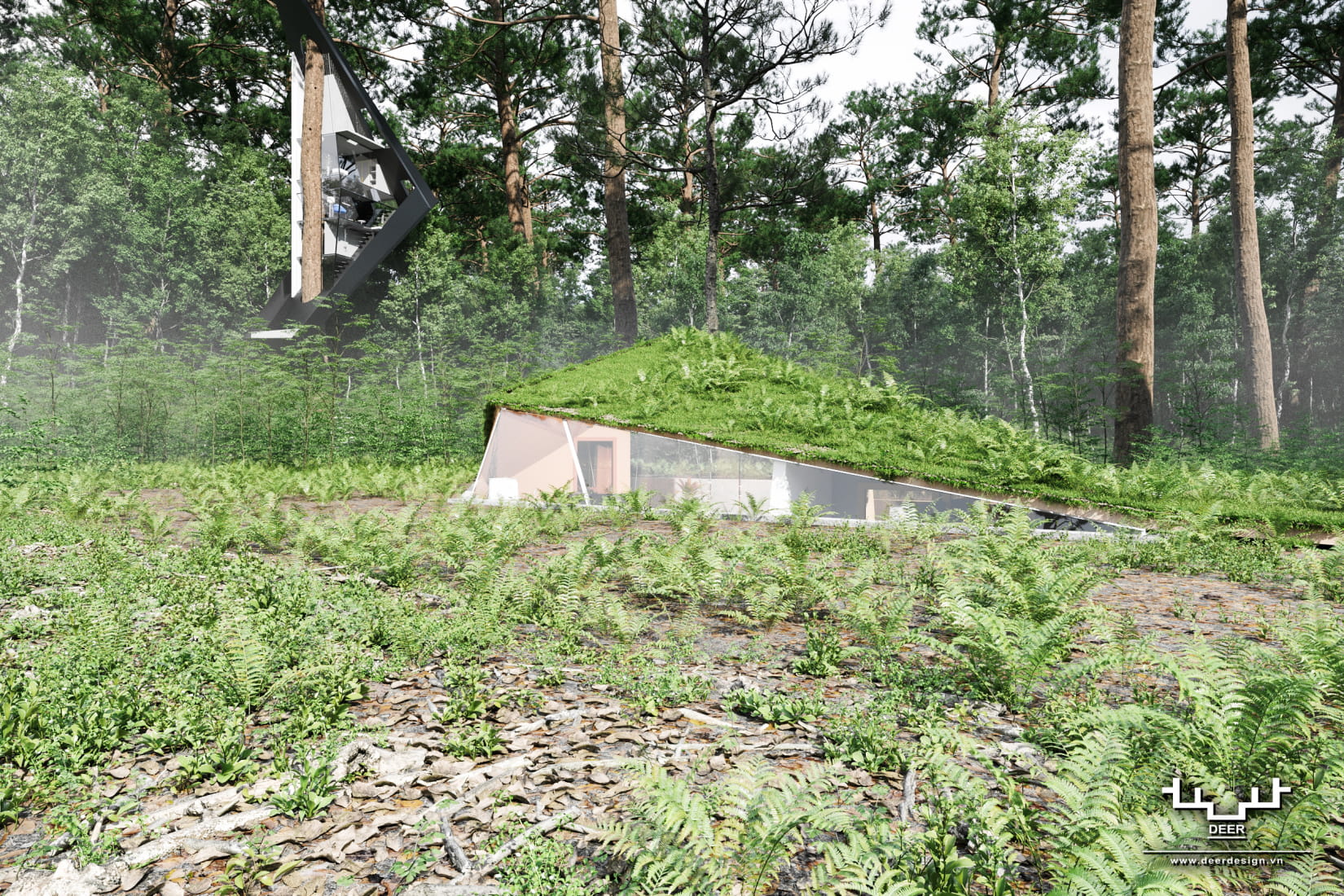 triangle-tree-house-in-the-forest