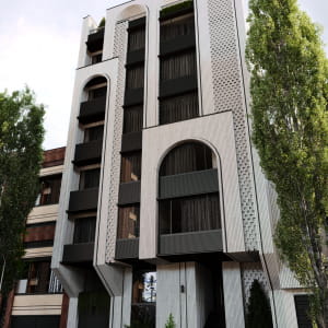 Building facade in Iran city of Yazd