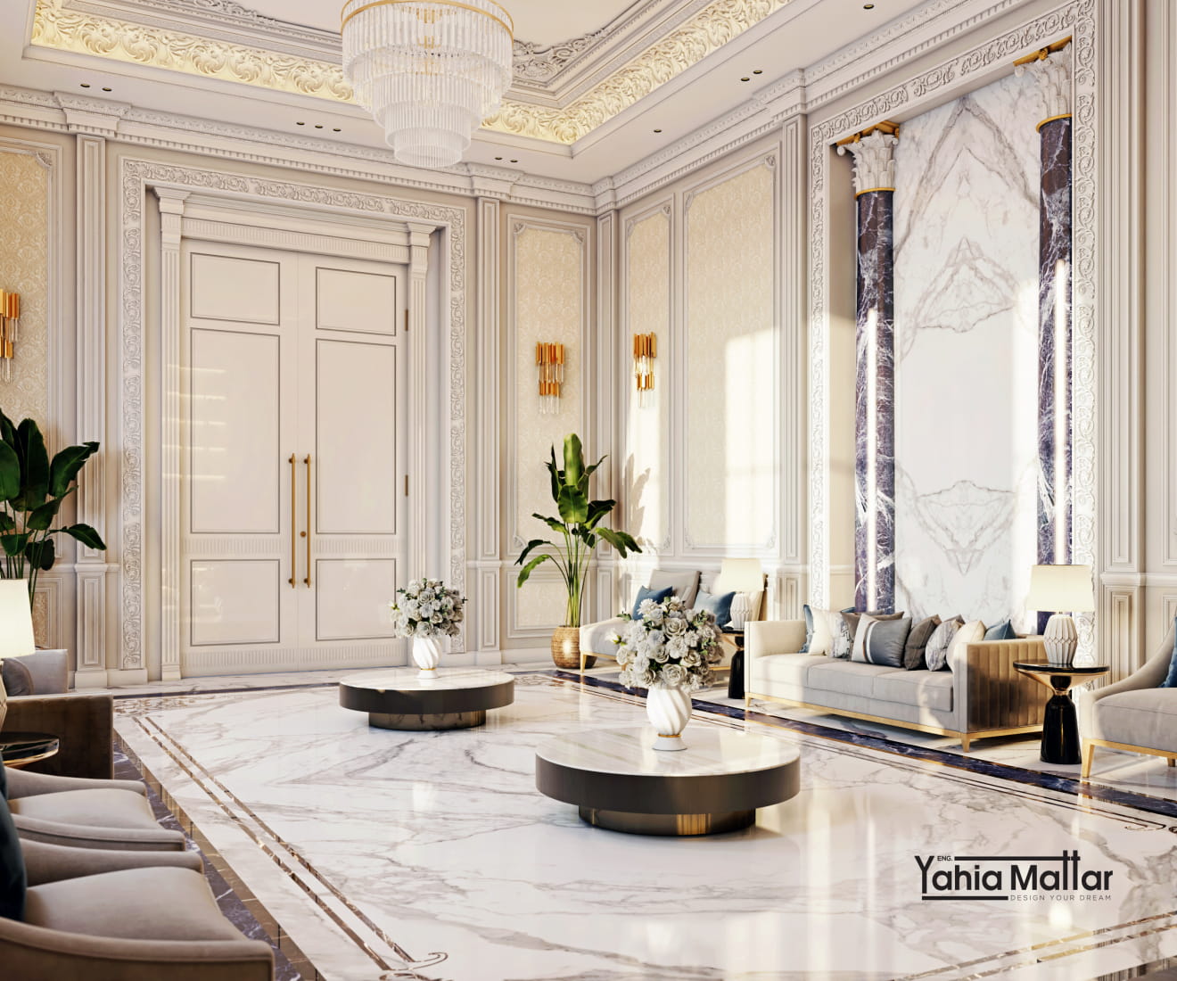 Luxury Classic Majlis Design In Qatar - Project - Evermotion
