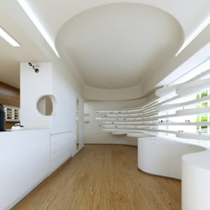 Eyeglass shop interior 3D modeling and rendering