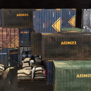 Our 3D environment captures the hustle and bustle of international trade. 