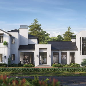 3D Exterior Rendering Luxury Villa in USA