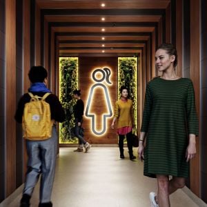 Women's restroom Toilet Entrance.