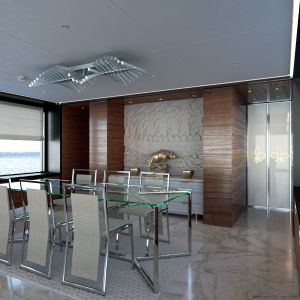 Yacht formal dining area