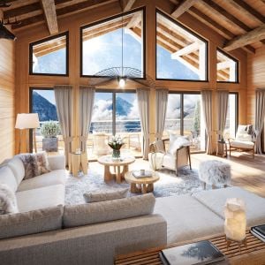 Luxurious Alpine Chalet with Panoramic Views by MR Rendering
