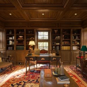 French Colonial Revival Library / Office Interior 